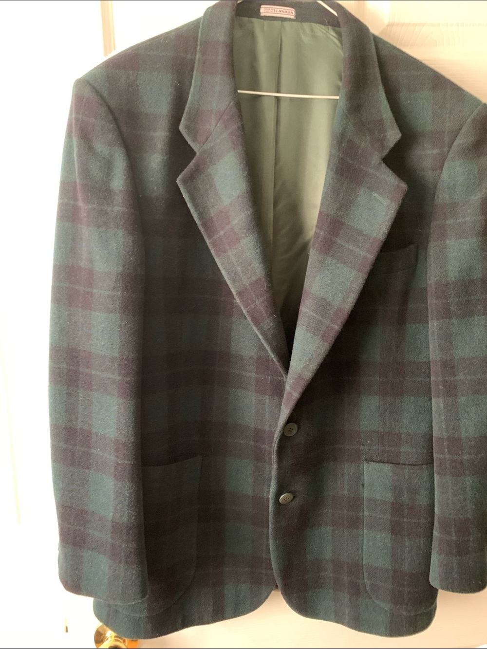 Men's Plaid Sport Coat in Teal & Navy - Classic Tailored Blazer